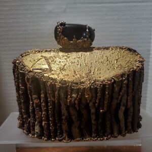 Ann Ong Designer Handmade Minaudiere Clutch Natural Materials Jeweled Purse